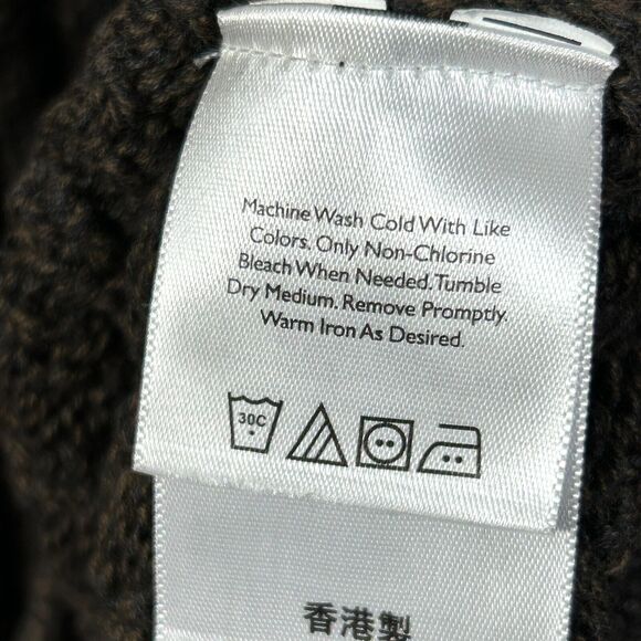 Vintage Eddie Bauer Mens L Cotton Knit Sweater 1/4 Button Brown Casual Henley - Picture 5 of 7